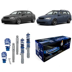 Kit Combiné Fileté BlueLine approprié pour Opel Astra G CC (T98) 1998-2004, Berline (T98/NB) 1998-2004, Caravan (T98/Kombi) 1998-2004, Coupé (T98C) 2000-2004, Cabriolet (T98C) 2001-2005
