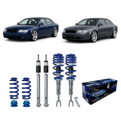BlueLine Coilover Kit suitable for Audi A4 B6 and B7 (8e) 1.6, 1.8T, 2.0, 2.0 FSI, 2.4, 3.0, 1.9TDI, 2.5TDI, except vehicles with height control, four-wheel drive or Sport-equipment