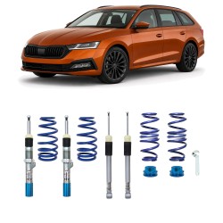 BlueLine Gewindefahrwerk passend für  Skoda Octavia IV (NX) 1.0 TSI/ 1.5 TSI/ 2.0 TDI, 2020-, (Achslast VA 1035 kg) nur passend bei HA Verbundlenker (Torsion), Gewinde/ Feder