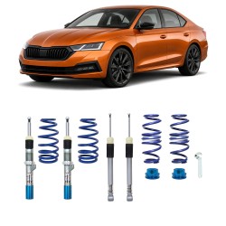 BlueLine Gewindefahrwerk passend für  Skoda Octavia IV (NX) 1.0 TSI/ 1.5 TSI/ 2.0 TDI, 2020-, (Achslast VA 1035 kg) nur passend bei HA Verbundlenker (Torsion), Gewinde/ Feder
