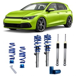 BlueLine Gewindefahrwerk passend für Golf 8 (CD) HA Mehrlenker Multilink passend für VW Golf 8 (CD) 1.4 TSI/ 1.5 TSI/ 1.5 TGI/ 2.0 TSI/ GTI/ GTI Clubsport/ 2.0 TDI/ R, 2019-, (Achslast VA 1100 kg) nur passend bei HA Mehrlenker (Multilink), Gewinde/ Feder